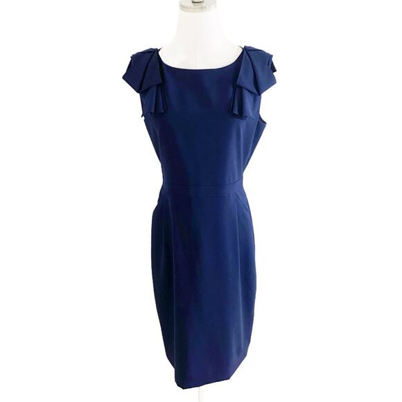 NWT J. Crew Navy Blue Sleeveless Pencil Dress Women's Size 6 Crew Neck Pockets - Picture 9 of 9